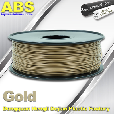 Douane Gouden Geleidende ABS 3d Printergloeidraad de Kunststoffen van 1,75 mm/3.0mm