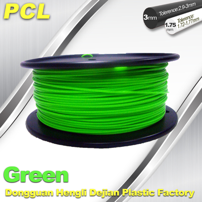 De groene Gloeidraad van de Lage Temperatuur 3D Printer, 1,75/3.0mm PCL Gloeidraad