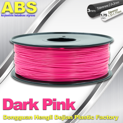 Gekleurde ABS 3d Printergloeidraad 1.75mm/3.0mm, Donkere Roze ABS Gloeidraad