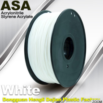 Witte ASA Gloeidraad/Antiultraviolet 1.75mm Gloeidraad voor 3D Printer