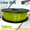 De gele Samenstelling van het de Gloeidraadpolymeer van de Kleuren 3D Printer (als Zijde) 1.75mm/3.0mm Gloeidraad