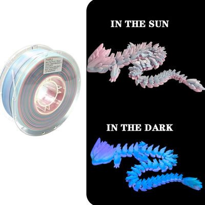 PINRUI Glow Rainbow PLA 1kg 1,75mm Kleur veranderen in het donker Voor 3D-printer
