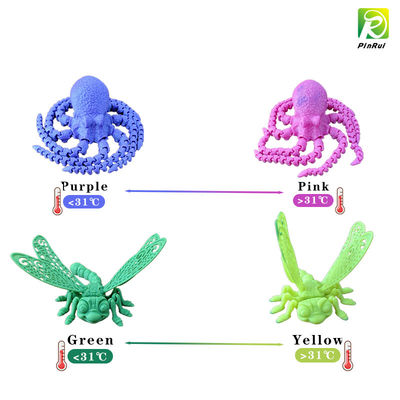 PINRUI 1kg Two-Color Temperature-Responsive PLA 3D Printing Filament Thermal-Active Color-Changing Silk for Plastic Rods