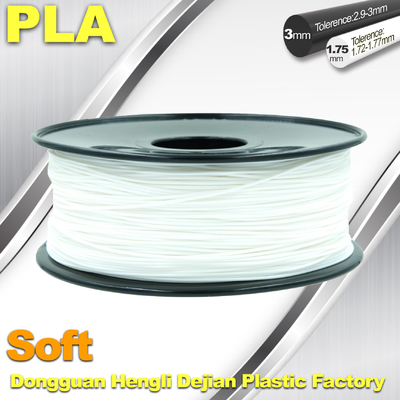 Zachte 3D de Printergloeidraad van PLA., 1,75/3.0mm, Witte Kleur
