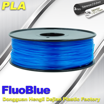 Fluorescente Blauwe 3D Printergloeidraad PLA 1.75mm/3.00mm 1.0KG/broodje voor Markerbot