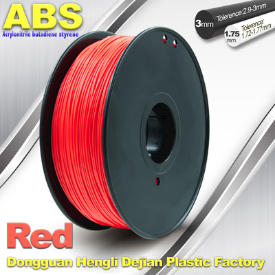 1.75mm/3.0mm ABS 3d Rood van de Printergloeidraad met Goede Elasticiteit
