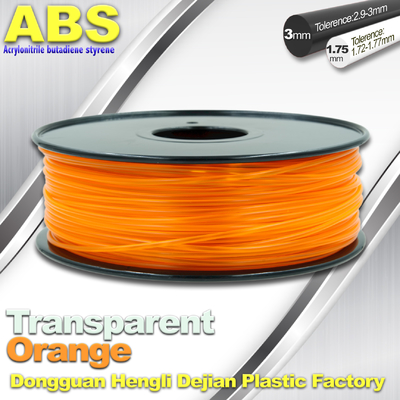 ABS Plastic die de Gloeidraadmaterialen van de Desktop 3D Printer in 3D Druk trans Sinaasappel worden gebruikt
