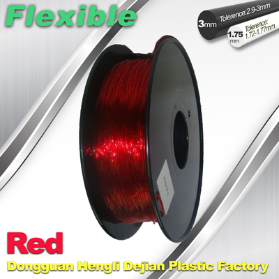 Vriendschappelijke Flexibele (TPU) Rode 3D de Printergloeidraad 1.75mm professionele van Eco