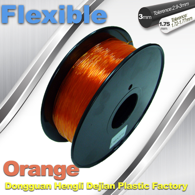 Sinaasappel 3.0mm/1.75mm Rubber Flexibele 3D de Printergloeidraad van 1.0KG/van Broodjes